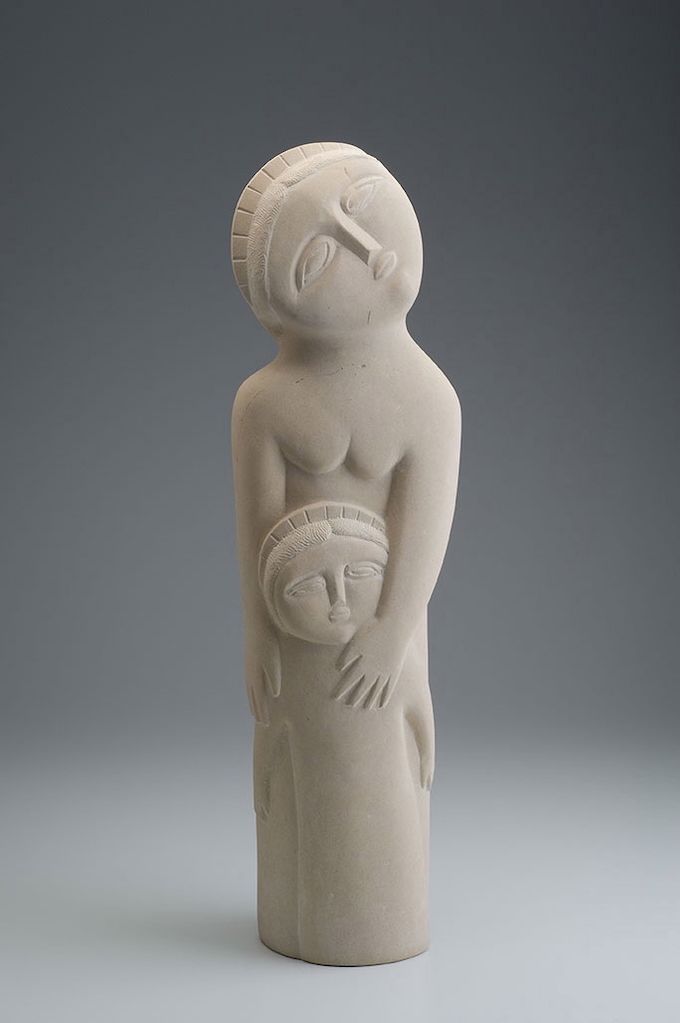 Madonna and Child Caen Stone Sculpture Emma Maiden