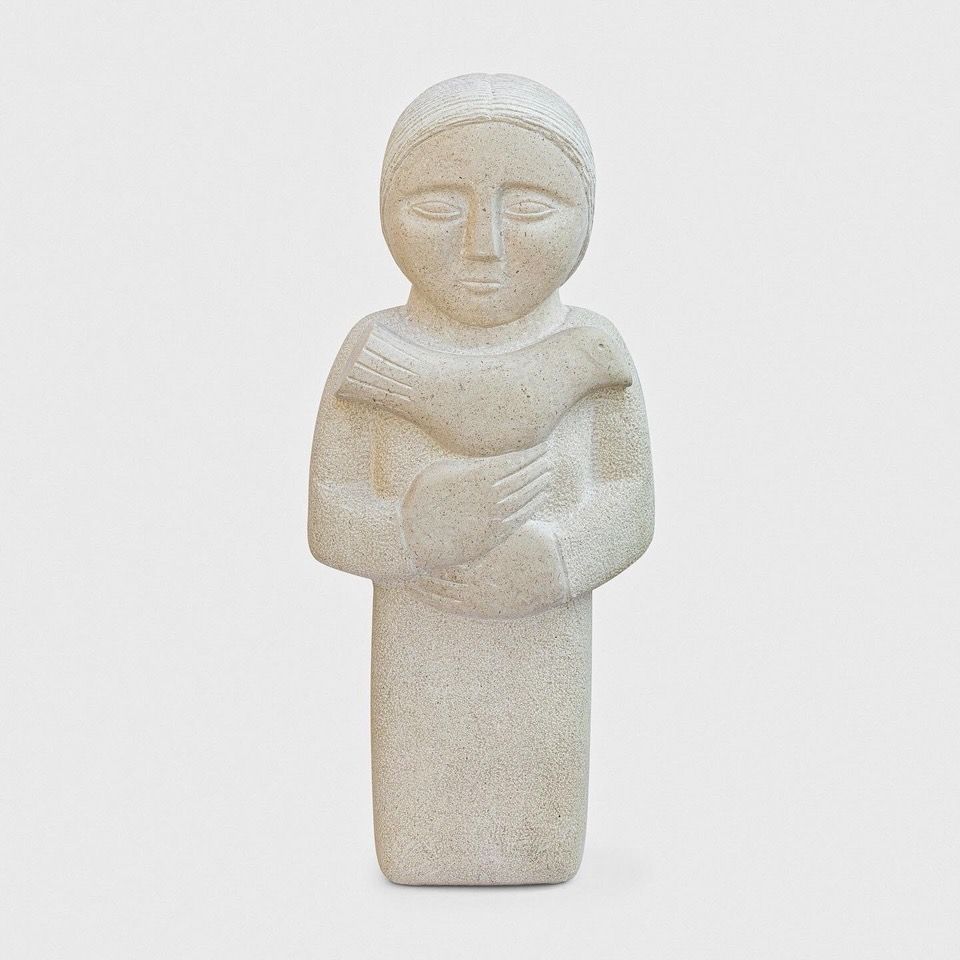 Girl with Bird in Moleanos Stone Emma Maiden